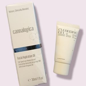 Cannalogica facial hydration oil & Evenprime cleansing gel